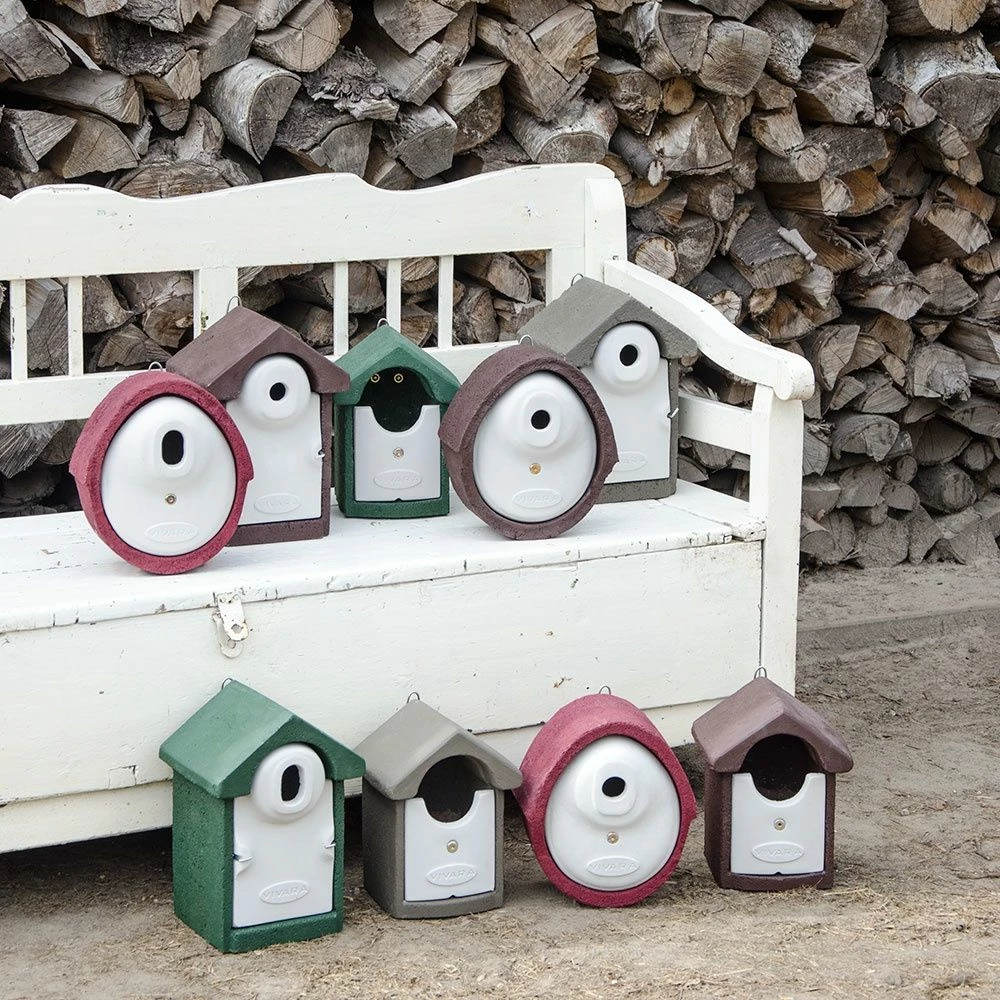 Nistkasten „Sevilla“ WoodStone Ovale Einflugöffnung Grün 4 Nistkasten „Sevilla“ WoodStone Ovale Einflugöffnung Grün – Bild 2