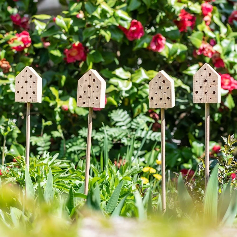 Mini-Bienenhotel Auf Pfahl „Cuba“, 4 Stück 4 Mini-Bienenhotel Auf Pfahl „Cuba“, 4 Stück – Bild 2